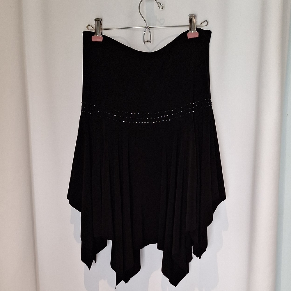 Vintage Y2K Colours 2 In 1 Tube Top/skirt Black Hankerchef Style